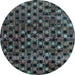 Round Abstract Light Blue Modern Rug, abs4893lblu