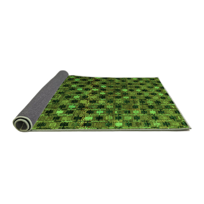Sideview of Abstract Green Modern Rug, abs4893grn