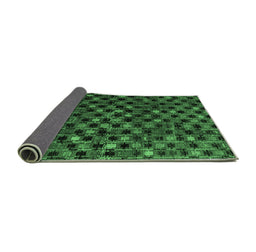 Sideview of Abstract Emerald Green Modern Rug, abs4893emgrn