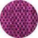 Round Machine Washable Abstract Pink Modern Rug, wshabs4893pnk