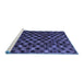 Sideview of Machine Washable Abstract Blue Modern Rug, wshabs4893blu