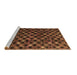 Sideview of Machine Washable Abstract Brown Modern Rug, wshabs4893brn