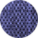 Round Abstract Blue Modern Rug, abs4893blu