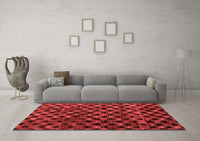 Machine Washable Abstract Red Modern Rug, wshabs4893red