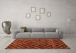 Machine Washable Abstract Orange Modern Area Rugs in a Living Room, wshabs4893org