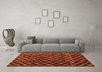 Machine Washable Abstract Orange Modern Rug, wshabs4893org