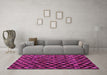 Machine Washable Abstract Pink Modern Rug in a Living Room, wshabs4893pnk