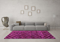 Machine Washable Abstract Pink Modern Rug, wshabs4893pnk