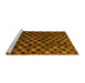 Sideview of Machine Washable Abstract Yellow Modern Rug, wshabs4893yw