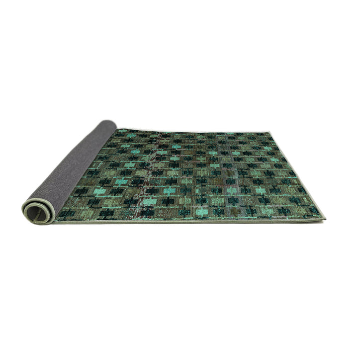 Sideview of Abstract Turquoise Modern Rug, abs4893turq