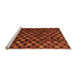 Sideview of Machine Washable Abstract Orange Modern Area Rugs, wshabs4893org