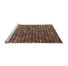 Sideview of Machine Washable Abstract Vermilion Red Rug, wshabs4894