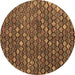 Round Machine Washable Abstract Brown Modern Rug, wshabs4894brn