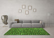 Machine Washable Abstract Green Modern Area Rugs in a Living Room,, wshabs4894grn