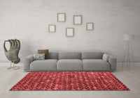 Machine Washable Abstract Red Modern Rug, wshabs4894red