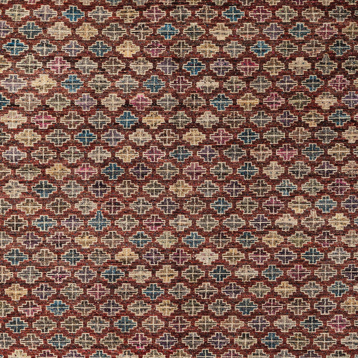 Square Machine Washable Abstract Vermilion Red Rug, wshabs4894