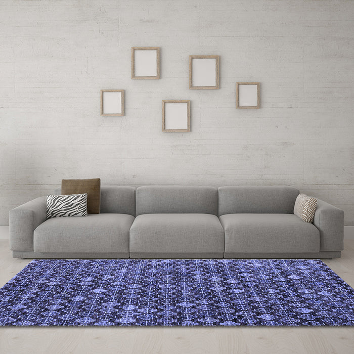 Machine Washable Abstract Blue Modern Rug in a Living Room, wshabs4894blu