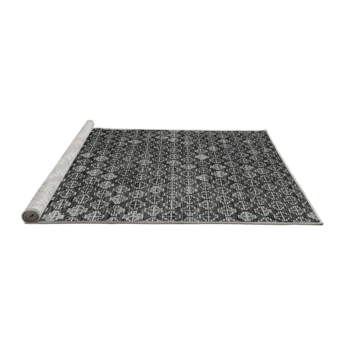 Sideview of Machine Washable Abstract Gray Modern Rug, wshabs4894gry