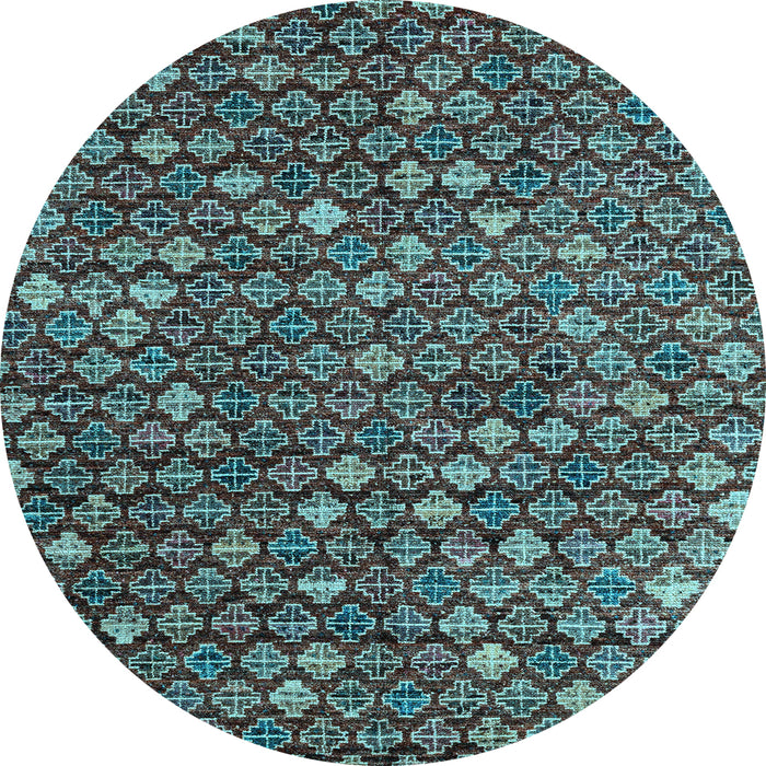 Round Abstract Light Blue Modern Rug, abs4894lblu