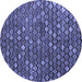 Round Machine Washable Abstract Blue Modern Rug, wshabs4894blu