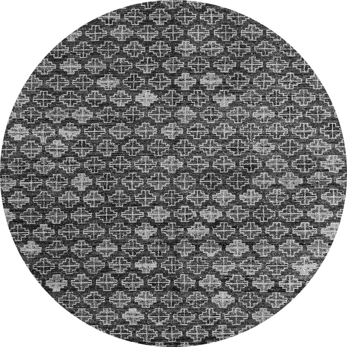 Round Machine Washable Abstract Gray Modern Rug, wshabs4894gry
