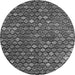 Round Machine Washable Abstract Gray Modern Rug, wshabs4894gry