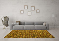 Machine Washable Abstract Yellow Modern Rug, wshabs4894yw