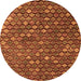 Round Abstract Orange Modern Rug, abs4894org