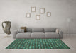 Machine Washable Abstract Turquoise Modern Area Rugs in a Living Room,, wshabs4894turq