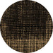 Round Machine Washable Abstract Brown Modern Rug, wshabs4895brn