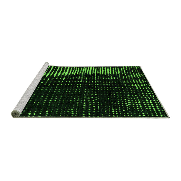 Sideview of Machine Washable Abstract Green Modern Area Rugs, wshabs4895grn
