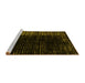 Sideview of Machine Washable Abstract Yellow Modern Rug, wshabs4895yw