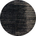 Round Machine Washable Abstract Black Rug, wshabs4895