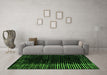 Machine Washable Abstract Green Modern Area Rugs in a Living Room,, wshabs4895grn