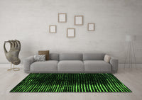 Machine Washable Abstract Green Modern Rug, wshabs4895grn