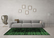 Machine Washable Abstract Emerald Green Modern Area Rugs in a Living Room,, wshabs4895emgrn