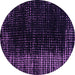 Round Machine Washable Abstract Purple Modern Area Rugs, wshabs4895pur