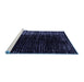 Sideview of Machine Washable Abstract Blue Modern Rug, wshabs4895blu