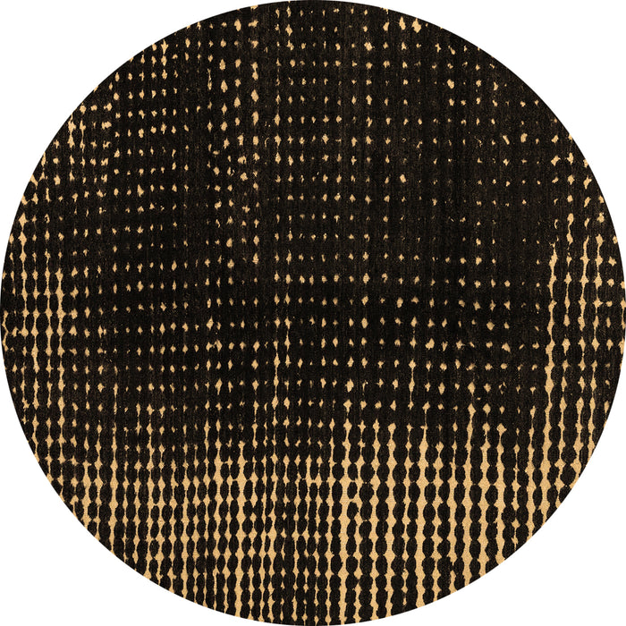 Round Abstract Brown Modern Rug, abs4895brn