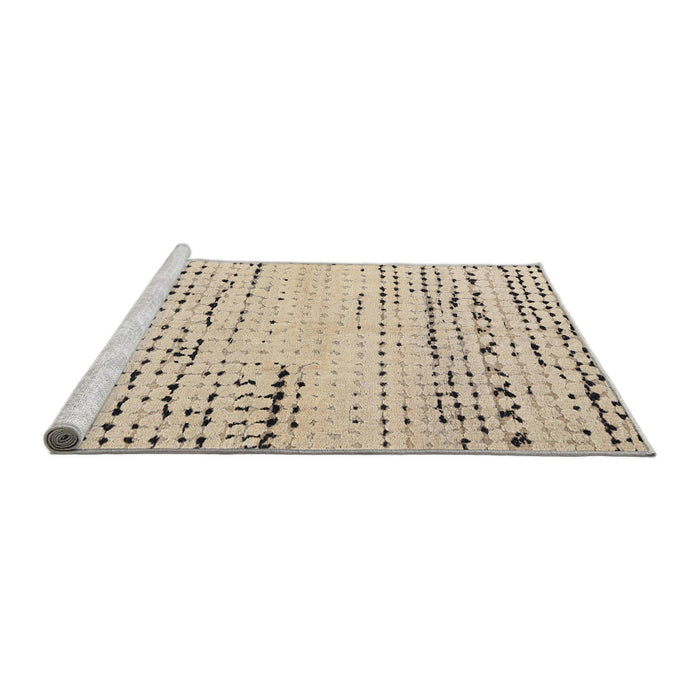 Sideview of Machine Washable Abstract Brown Rug, wshabs4896