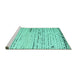 Sideview of Machine Washable Solid Turquoise Modern Area Rugs, wshabs4896turq