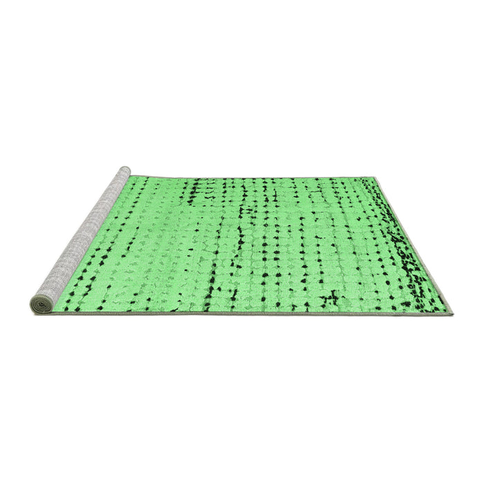 Sideview of Machine Washable Solid Emerald Green Modern Area Rugs, wshabs4896emgrn