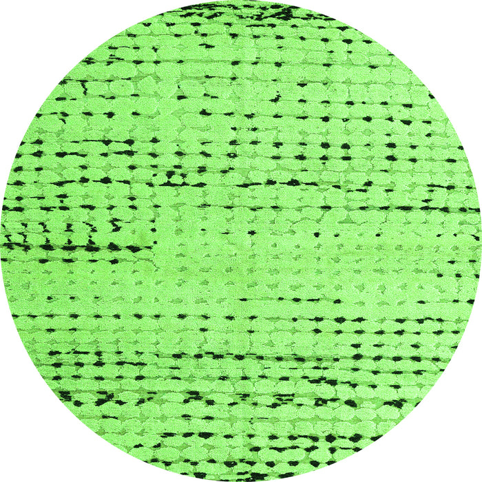 Round Machine Washable Solid Green Modern Area Rugs, wshabs4896grn