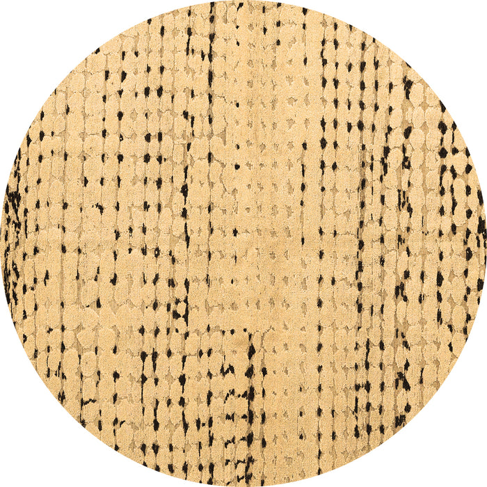 Round Machine Washable Solid Brown Modern Rug, wshabs4896brn