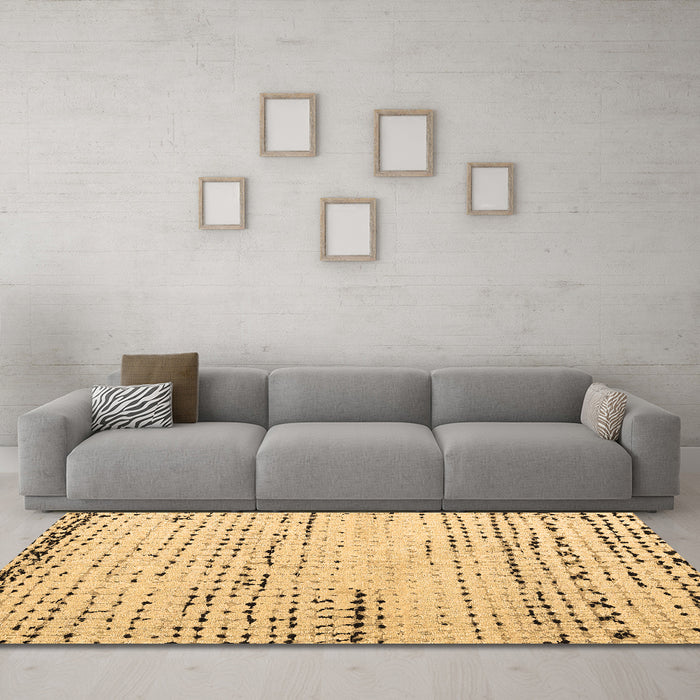 Machine Washable Solid Brown Modern Rug in a Living Room,, wshabs4896brn