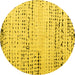 Round Solid Yellow Modern Rug, abs4896yw