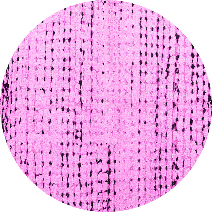Round Machine Washable Solid Pink Modern Rug, wshabs4896pnk