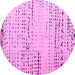 Round Machine Washable Solid Pink Modern Rug, wshabs4896pnk