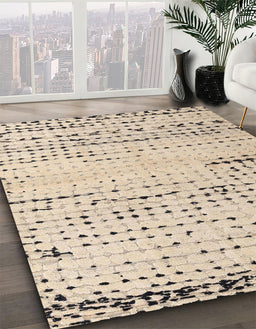Machine Washable Abstract Brown Rug in a Family Room, wshabs4896