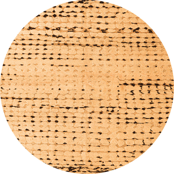Round Machine Washable Solid Orange Modern Area Rugs, wshabs4896org